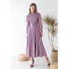 imageCHICWISH Womens LilacYellowDark GreenTan Full Pleated Belted Maxi DressLilac