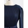 imageCHICWISH Womens LilacYellowDark GreenTan Full Pleated Belted Maxi DressNavy