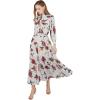imageCHICWISH Womens Polka Dot Floral Printed Chiffon Maxi DressFloralwhite