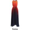 imageCHICWISH Womens Splendor of The Sunset Orange Violet Halter Neck Gradient Pleated Maxi Slip Chiffon DressPurplepetite