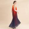 imageCHICWISH Womens Splendor of The Sunset Orange Violet Halter Neck Gradient Pleated Maxi Slip Chiffon DressPurpleregular