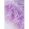 imageCHICWISH Womens WhiteBlackPurple Ethereal Feather Trimming Turn Down Collar Long Sleeve Satin DressPurple