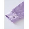 imageCHICWISH Womens WhiteBlackPurple Ethereal Feather Trimming Turn Down Collar Long Sleeve Satin DressPurple