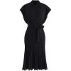 imageCHICWISH Womens Black Bowknot Pleated Sleeveless Wrapped Knit Midi DressBlack