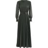 imageCHICWISH Womens LilacYellowDark GreenTan Full Pleated Belted Maxi DressDark Green