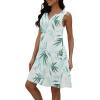 imageBeach Dresses for Women 2024 Vacation Swim Cover up VNeck Summer Dress Button Down Sleeveless Boho Floral SundressXLFlower Green