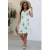 imageBeach Dresses for Women 2024 Vacation Swim Cover up VNeck Summer Dress Button Down Sleeveless Boho Floral SundressXLFlower Green