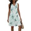 imageBeach Dresses for Women 2024 Vacation Swim Cover up VNeck Summer Dress Button Down Sleeveless Boho Floral SundressXLFlower Green