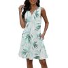 imageBeach Dresses for Women 2024 Vacation Swim Cover up VNeck Summer Dress Button Down Sleeveless Boho Floral SundressXLFlower Green