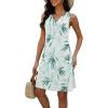 imageBeach Dresses for Women 2024 Vacation Swim Cover up VNeck Summer Dress Button Down Sleeveless Boho Floral SundressXLFlower Green