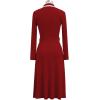 imageCHICWISH Midi Sweater Dress for Women Collared Braided Edge Long Sleeve Knit Dresses Fall Winter Elegant DressRed