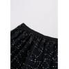 imageCHICWISH Sequin Midi Skirt for Women Embroidery Sparkle Tulle Skirt Fairy Mesh Layered High Elastic Waist SkirtsBlack