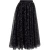imageCHICWISH Sequin Midi Skirt for Women Embroidery Sparkle Tulle Skirt Fairy Mesh Layered High Elastic Waist SkirtsBlack