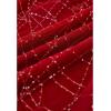 imageCHICWISH Sequin Midi Skirt for Women Embroidery Sparkle Tulle Skirt Fairy Mesh Layered High Elastic Waist SkirtsRed