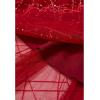 imageCHICWISH Sequin Midi Skirt for Women Embroidery Sparkle Tulle Skirt Fairy Mesh Layered High Elastic Waist SkirtsRed