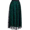 imageCHICWISH Tulle Skirts for Women Velvet Snowflake Mesh Fairy Skirt Elastic High Waist ALine Layered Midi SkirtDark Green