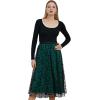 imageCHICWISH Tulle Skirts for Women Velvet Snowflake Mesh Fairy Skirt Elastic High Waist ALine Layered Midi SkirtDark Green