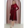 imageCHICWISH Tulle Skirts for Women Velvet Snowflake Mesh Fairy Skirt Elastic High Waist ALine Layered Midi SkirtRed