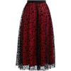 imageCHICWISH Tulle Skirts for Women Velvet Snowflake Mesh Fairy Skirt Elastic High Waist ALine Layered Midi SkirtRed