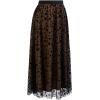 imageCHICWISH Tulle Skirts for Women Velvet Snowflake Mesh Fairy Skirt Elastic High Waist ALine Layered Midi SkirtTan