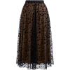 imageCHICWISH Tulle Skirts for Women Velvet Snowflake Mesh Fairy Skirt Elastic High Waist ALine Layered Midi SkirtTan
