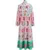 imageCHICWISH Women Button Down Shirt Dresses Exotic Printed Collared Long Sleeve Summer Casual Beach Long DressPink