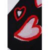 imageCHICWISH Women Casual Heart Pattern Knit Sweater Crew Neck Long Sleeve Valentines Soft Cute Pullover Sweater TopBlack