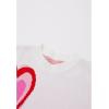 imageCHICWISH Women Casual Heart Pattern Knit Sweater Crew Neck Long Sleeve Valentines Soft Cute Pullover Sweater TopWhite