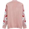 imageCHICWISH Women Christmas Santa Sweaters Cardigan V Neck Long Sleeve Cute Funny Button Holiday Chunky Xmas Knit CardigansPink