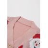 imageCHICWISH Women Christmas Santa Sweaters Cardigan V Neck Long Sleeve Cute Funny Button Holiday Chunky Xmas Knit CardigansPink