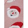 imageCHICWISH Women Christmas Santa Sweaters Cardigan V Neck Long Sleeve Cute Funny Button Holiday Chunky Xmas Knit CardigansPink