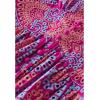 imageCHICWISH Women Eyelet Embroidery Midi Dress Short Bubble Sleeves V Neck Button Front Magenta Summer Cotton Dress with SlitPurple