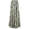 imageCHICWISH Women Green Damask Wide Leg Pants Elastic High Waist Loose Lounge Pants Summer Holiday Beach Casual Palazzo PantsGreen