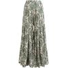 imageCHICWISH Women Green Damask Wide Leg Pants Elastic High Waist Loose Lounge Pants Summer Holiday Beach Casual Palazzo PantsGreen