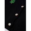 imageCHICWISH Women Knit Cardigan Sequin Christmas Tree VNeck Christmas Cardigan Cute Xmas Holiday Sweaters CardiganBlackchristmas Tree