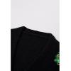 imageCHICWISH Women Knit Cardigan Sequin Christmas Tree VNeck Christmas Cardigan Cute Xmas Holiday Sweaters CardiganBlackchristmas Tree