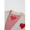 imageCHICWISH Women Knit Open Front Cardigans Cute Heart Pattern Long Sleeve Chunky Casual Cardigan Sweaters With PocketsIvory
