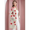 imageCHICWISH Women Knit Open Front Cardigans Cute Heart Pattern Long Sleeve Chunky Casual Cardigan Sweaters With PocketsIvory