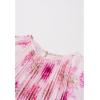 imageCHICWISH Women Long Sleeve Maxi Dress Watercolor Floral Print Crewneck Casual Pleated Summer Long Dresses with BeltPink