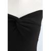 imageCHICWISH Women Strapless Long Maxi Dress Sexy Bodycon Twist Knot Front Knit Dress Off Shoulder Sleeveless Cocktail DressesBlack