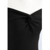 imageCHICWISH Women Strapless Long Maxi Dress Sexy Bodycon Twist Knot Front Knit Dress Off Shoulder Sleeveless Cocktail DressesBlack