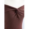 imageCHICWISH Women Strapless Long Maxi Dress Sexy Bodycon Twist Knot Front Knit Dress Off Shoulder Sleeveless Cocktail DressesBrown