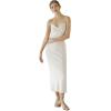 imageCHICWISH Women Strapless Long Maxi Dress Sexy Bodycon Twist Knot Front Knit Dress Off Shoulder Sleeveless Cocktail DressesIvory