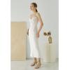 imageCHICWISH Women Strapless Long Maxi Dress Sexy Bodycon Twist Knot Front Knit Dress Off Shoulder Sleeveless Cocktail DressesIvory