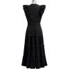 imageCHICWISH Women Summer Crochet Trim Sleeveless Midi Dress Crewneck A Line Tiered Flowy Cotton Casual Long DressBlack