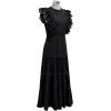 imageCHICWISH Women Summer Crochet Trim Sleeveless Midi Dress Crewneck A Line Tiered Flowy Cotton Casual Long DressBlack