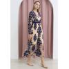 imageCHICWISH Women V Neck Floral Embroidered Mesh Maxi Dress Long Sleeve High Waist ALine Cocktail Party Elegant Long DressNavy