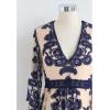 imageCHICWISH Women V Neck Floral Embroidered Mesh Maxi Dress Long Sleeve High Waist ALine Cocktail Party Elegant Long DressNavy