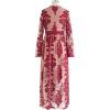 imageCHICWISH Women V Neck Floral Embroidered Mesh Maxi Dress Long Sleeve High Waist ALine Cocktail Party Elegant Long DressWine