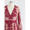 imageCHICWISH Women V Neck Floral Embroidered Mesh Maxi Dress Long Sleeve High Waist ALine Cocktail Party Elegant Long DressWine